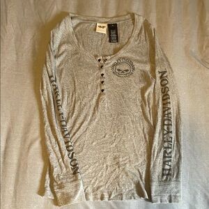 Harley-Davidson Gray Long Sleeve Henley